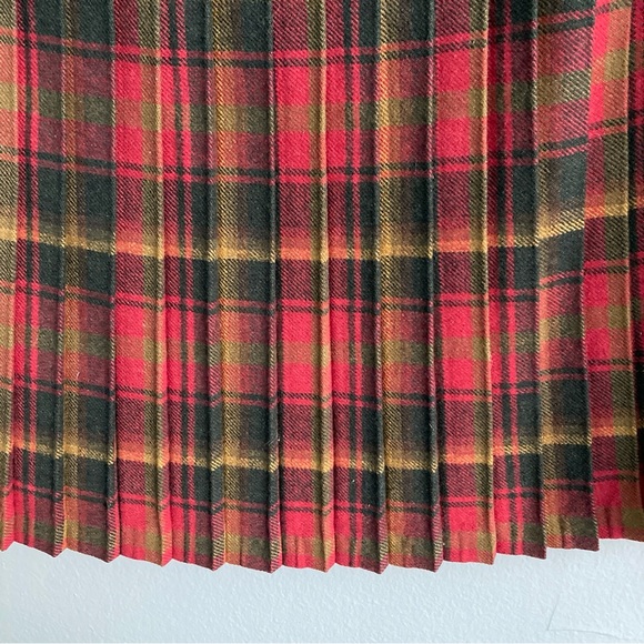 Womens Tartan Plaid Skirt Red Midi Length Size M - Picture 9 of 9